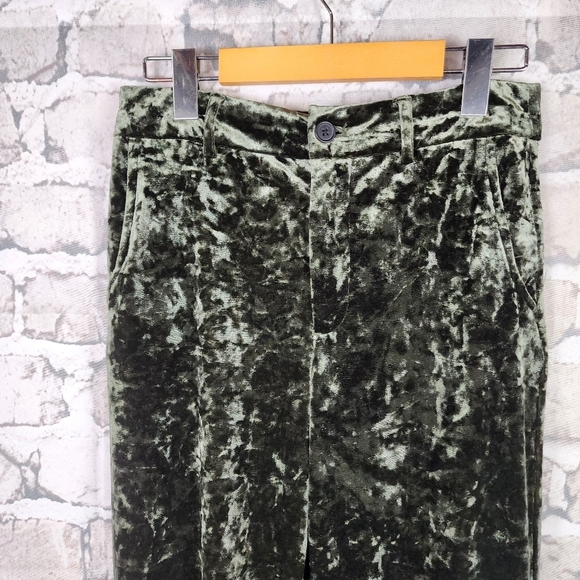 Noisy May Nattie High Waist Flare Velvet Pants Olive Green Stretch Size Small/30 - Picture 7 of 16